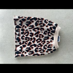 Top Paw Dog Overalls and Cheetah Sweater set